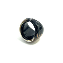 Handmade Glass Acrylic Ring Midnight's Glimmer Infinity Band