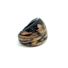 Handmade Glass Acrylic Ring Midnight's Glimmer Infinity Band