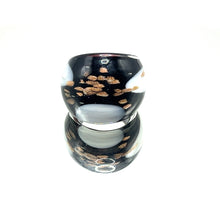 Handmade Glass Acrylic Ring Monochromatic Elegance Gilded Infinity Band