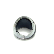 Handmade Glass Acrylic Ring Monochromatic Elegance Gilded Infinity Band