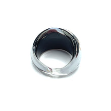 Handmade Glass Acrylic Ring Monochrome Elegance's Gilded Infinity Band