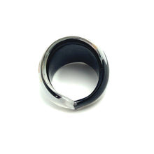 Handmade Glass Acrylic Ring Monochrome Elegant Gilded Infinity Band