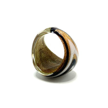 Handmade Glass Acrylic Ring Monochrome Galactic Infinity Band