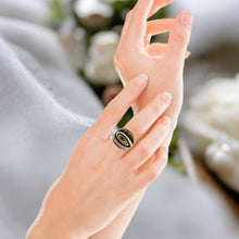 Handmade Glass Acrylic Ring Monochrome Galactic Infinity Band
