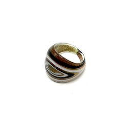 Handmade Glass Acrylic Ring Monochrome Galactic Infinity Band