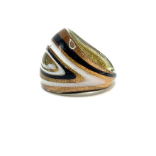 Handmade Glass Acrylic Ring Monochrome Galactic Infinity Band