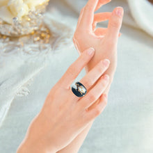 Handmade Glass Acrylic Ring Monochrome Opulence Infinity Band