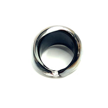 Handmade Glass Acrylic Ring Monochrome's Gilded Elegance Infinity Band