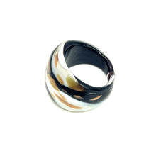 Handmade Glass Acrylic Ring Monochrome's Gilded Elegance Infinity Band