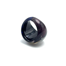 Handmade Glass Acrylic Ring Mystic Vantage Style Ocean Hues Infinity Band