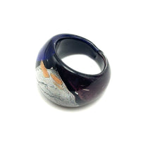 Handmade Glass Acrylic Ring Mystic Vantage Style Ocean Hues Infinity Band