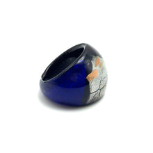 Handmade Glass Acrylic Ring Mystic Vantage Style Ocean Hues Infinity Band