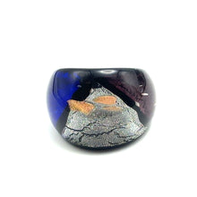 Handmade Glass Acrylic Ring Mystic Vantage Style Ocean Hues Infinity Band