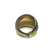 Handmade Glass Acrylic Ring Nature's Galaxy Gilded Infinity Band