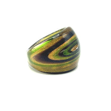 Handmade Glass Acrylic Ring Nature's Galaxy Gilded Infinity Band
