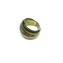 Handmade Glass Acrylic Ring Nature's Galaxy Gilded Infinity Band