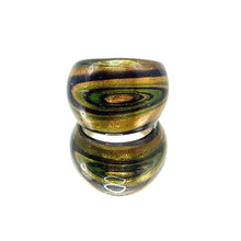Handmade Glass Acrylic Ring Nature's Galaxy Gilded Infinity Band