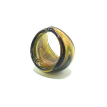 Handmade Glass Acrylic Ring Nature's Galaxy Gilded Infinity Band
