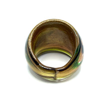 Handmade Glass Acrylic Ring Nature's Gilded Galaxy Infinity Band