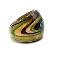 Handmade Glass Acrylic Ring Nature's Gilded Galaxy Infinity Band