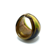 Handmade Glass Acrylic Ring Nature's Gilded Galaxy Infinity Band
