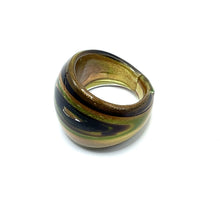 Handmade Glass Acrylic Ring Nature's Gilded Galaxy Infinity Band
