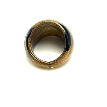 Handmade Glass Acrylic Ring Navy Golden Floral Infinity Band
