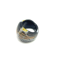 Handmade Glass Acrylic Ring Noir's Silver Radiance Infinity Band