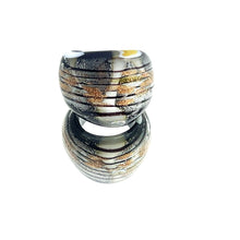 Handmade Glass Acrylic Ring Noir's Silver Radiance Infinity Band