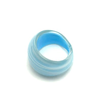 Handmade Glass Acrylic Ring Ocean Elegance Breeze Infinity Band