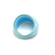 Handmade Glass Acrylic Ring Ocean Elegance Breeze Infinity Band