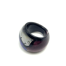 Handmade Glass Acrylic Ring Ocean Hues Vantage Style Mystic Infinity Band