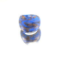 Handmade Glass Acrylic Ring Opulent Azure's Gilded Infinity Band