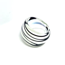 Handmade Glass Acrylic Ring Opulent Zebra Stylist Infinity Band