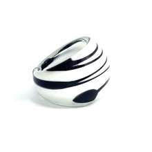 Handmade Glass Acrylic Ring Opulent Zebra Stylist Infinity Band
