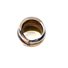 Handmade Glass Acrylic Ring Panda Chic Monochrome Golden Infinity Band