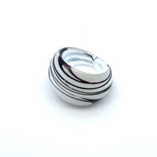 Handmade Glass Acrylic Ring Plum White Harmony Infinity Band