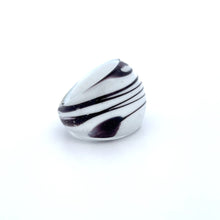 Handmade Glass Acrylic Ring Plum White Harmony Infinity Band