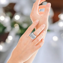 Handmade Glass Acrylic Ring Plum's Harmony White Infinity Band