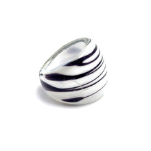 Handmade Glass Acrylic Ring Plum's White Harmony Infinity Band