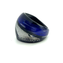Handmade Glass Acrylic Ring Radiance Aqua Artistry Infinity Band