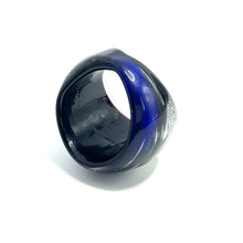 Handmade Glass Acrylic Ring Radiance Aqua Artistry Infinity Band