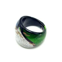 Handmade Glass Acrylic Ring Radiance Artistry Aqua Infinity Band