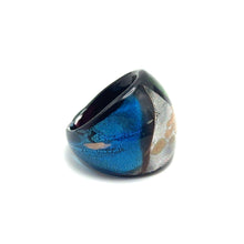 Handmade Glass Acrylic Ring Radiance Artistry in Aqua Infinity Band