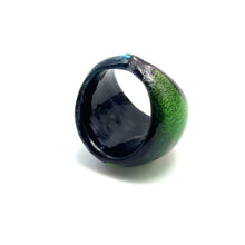 Handmade Glass Acrylic Ring Radiance Artistry in Aqua Infinity Band