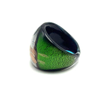 Handmade Glass Acrylic Ring Radiance Artistry in Aqua Infinity Band