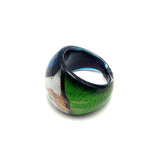 Handmade Glass Acrylic Ring Radiance Artistry in Aqua Infinity Band