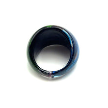 Handmade Glass Acrylic Ring Radiance Artistry in Aqua Infinity Band