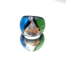 Handmade Glass Acrylic Ring Radiance Artistry in Aqua Infinity Band
