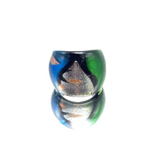 Handmade Glass Acrylic Ring Radiance Artistry with Aqua Infinity Band